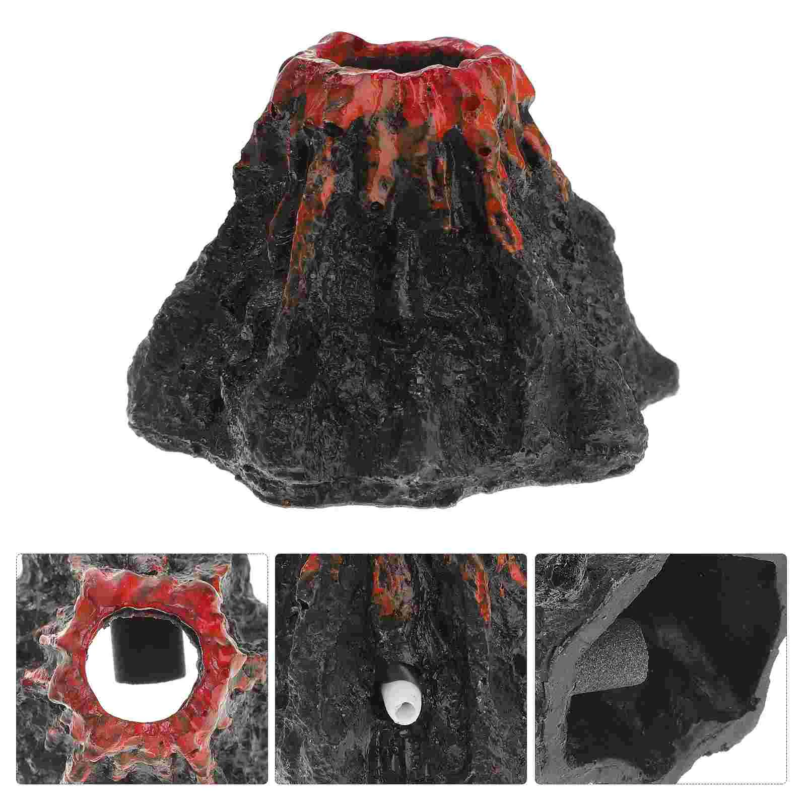 

Artificial Volcanic Statue Air Filter Underwater Decor Aquarium Plants Decorations