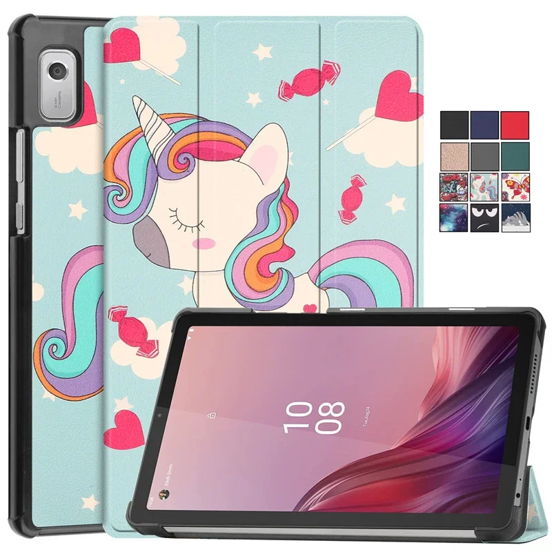 For Lenovo Tab M9 TB310FU 2023 Case 9 inch Cute Unicorn Butterfly Painted Hard PC Back Tablet Shell for Lenovo Tab M9 Cover Kids