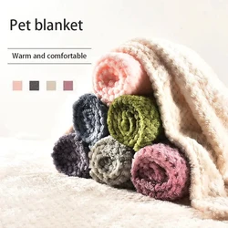 Thick Flannel Pet Mat Soft and Fluffy High Quality Solid Color Pet Blanket Warm and Comfortable Dog Cat Blanket Pet Supplies