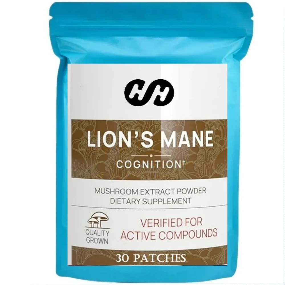 30 Patches Lion's Mane Mushroom Transdermal Patches for Brain Focus, Memory & Mood