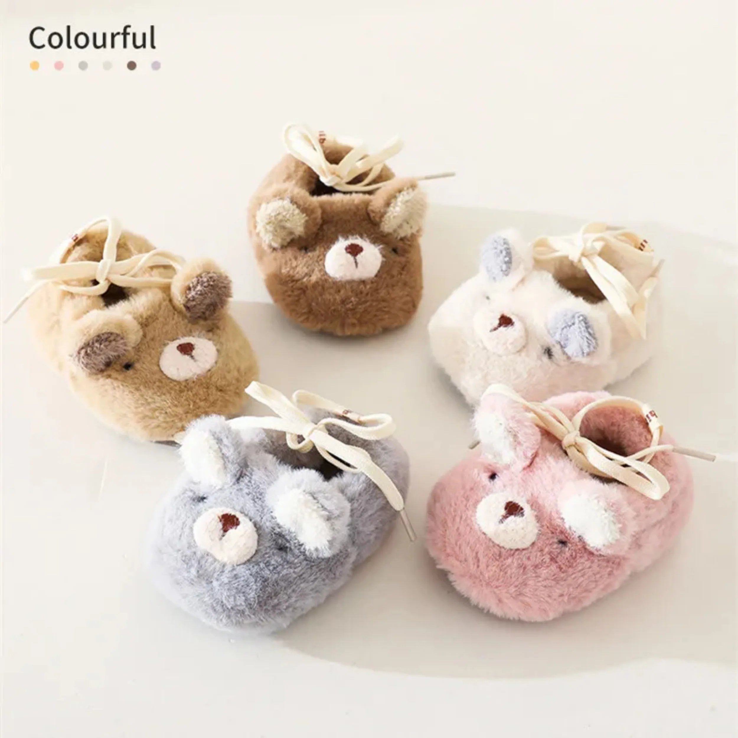 

Newborn Shoes Adorable Infant Slippers Toddler Baby Boy Girl Knit Crib Shoes Cute Cartoon Anti-slip Baby Slippers 0-24 Months