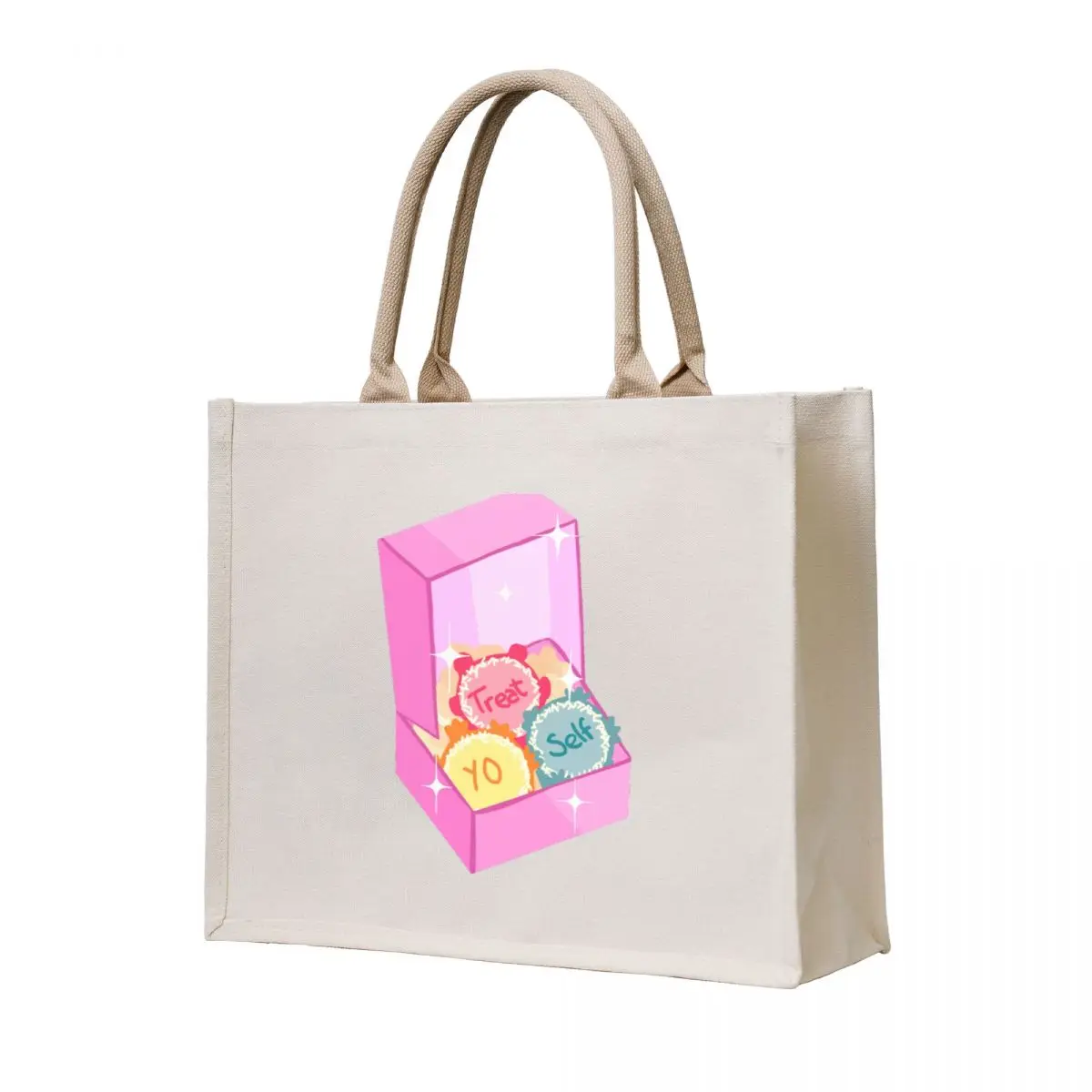 

Treat Yo Self!! Tote Bag custom tote bag Woman shopper bag Women's shopping custom bags