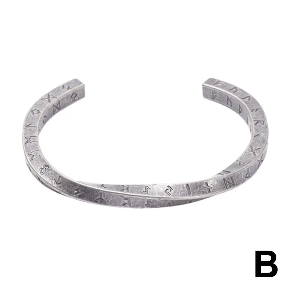 Fashion Vintage Mobius Bracelet for Men Women Stainless Steel Viking Rune Twist Cuff Bangles Jewelry Gifts Wholesale Adjust Y5H8