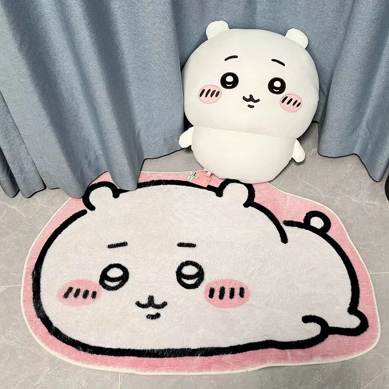 Tapis de sol en peluche Chiikawa, dessin animé Hachiware Usagi, antidérapant, pour salle de bain, coussin de voiture, doux, décoration de salon, cadeaux