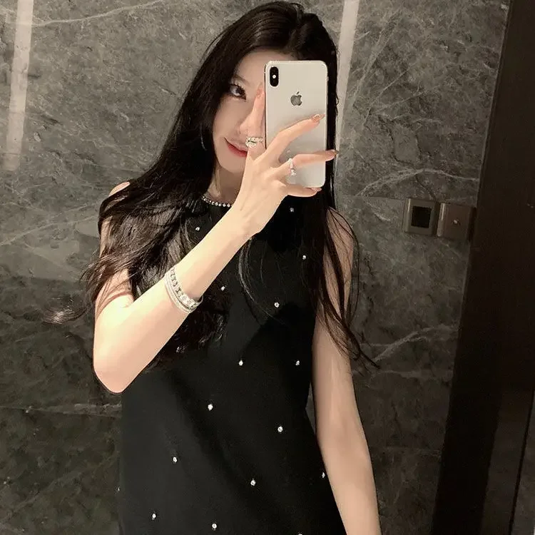 2024 summer new casual comfort high-end light luxury socialite small dress dress temperament white vest dress