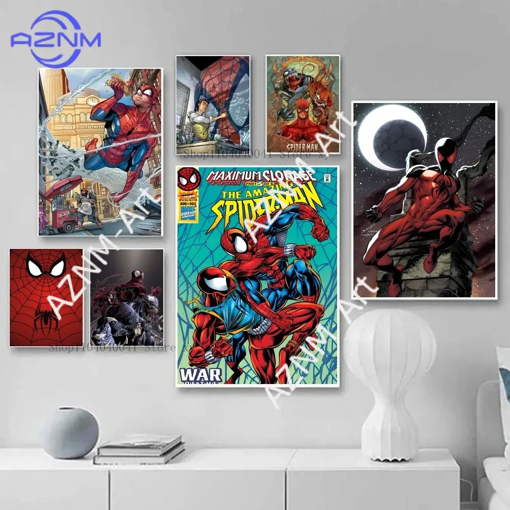 1PC Superhero Marvel Spiderman Poster Paper Print Home Living Room Bedroom Entrance Bar Restaurant Cafe Art Painting Decoration