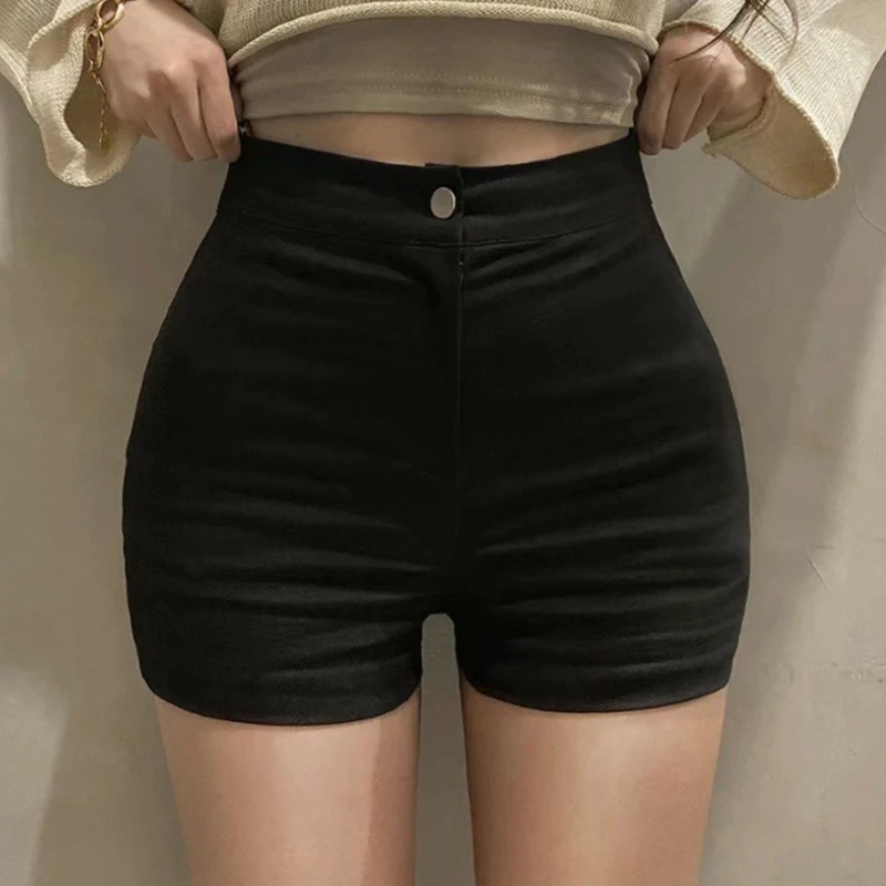 Sexy picante menina elástica magro ajuste cintura alta ort calças novas mulheres casual apertado bodycon orts algodão poliéster mistura