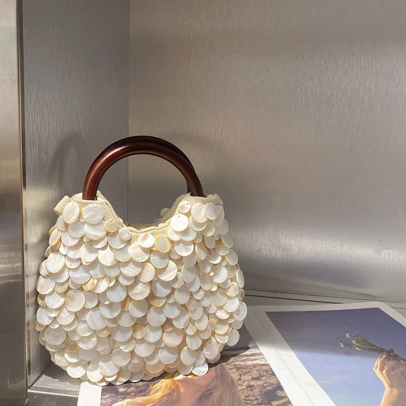 

Crossbody Tote Small Handbag Shell Handmade Purse Tote Handbag Hobo Evening Bag New Designer Woven Shoulder Bag for Women