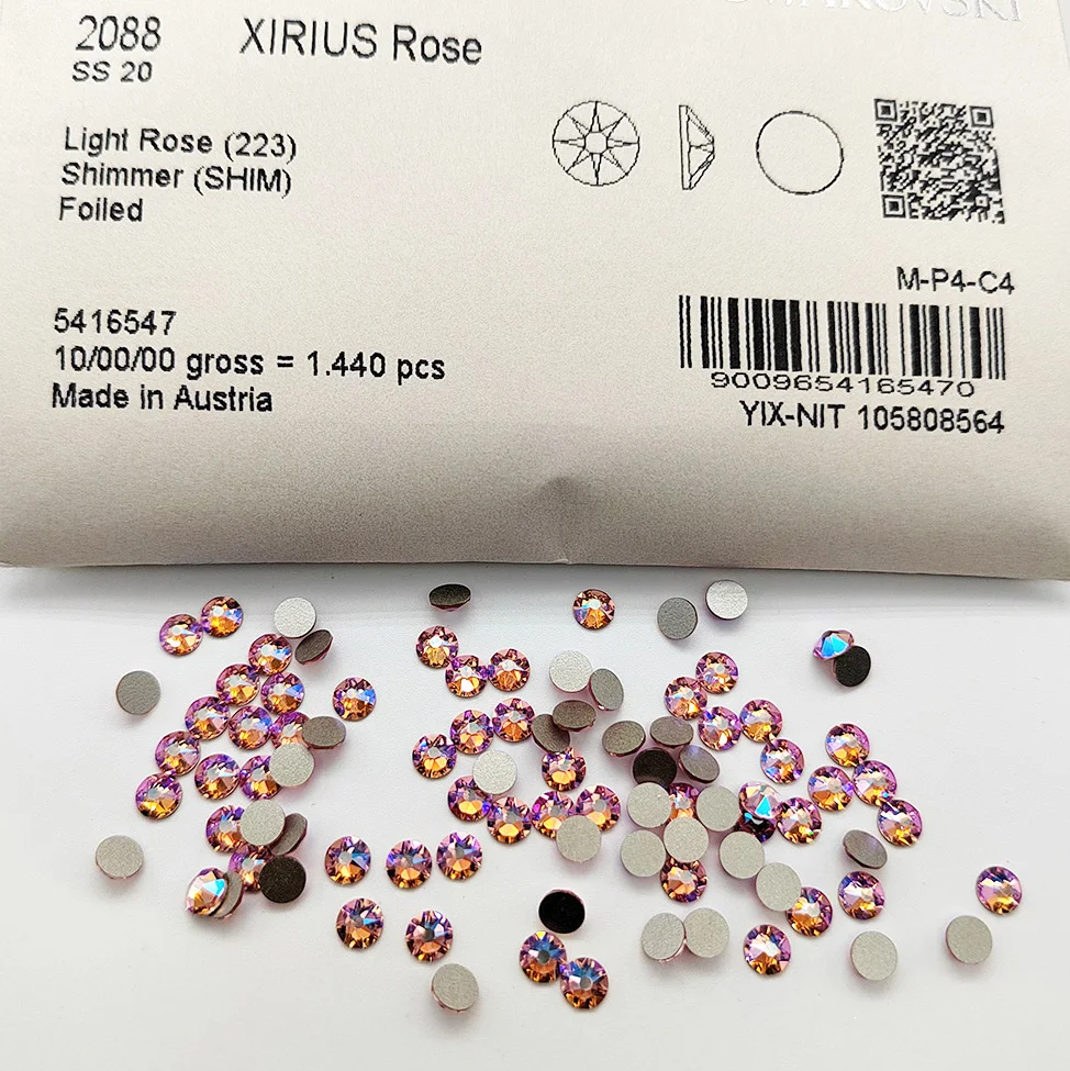 100% أصلي 2058 XILION 2088 XIRIUS Rose بدون إصلاح حجر الراين المسطح من النمسا ستراس لمجوهرات جوهرة الأسنان لفن الأظافر