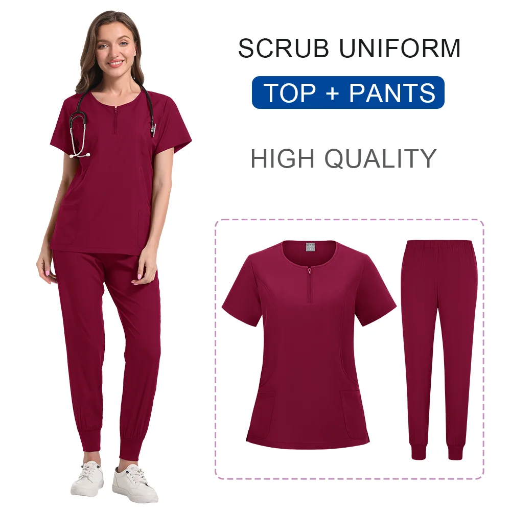 Uniformi mediche Tuta clinica Donna Adulta Uniforme scolastica per la cura della pelle Forniture Taglie forti Scrub Bianco Filipina Infermiera Outfit