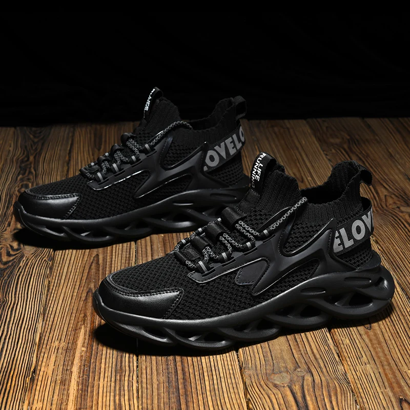 أحذية الجري الرجالية الرياضية في الهواء الطلق، خفيفة الوزن ومريحة، أحذية كاجوال مسطحة شبكية قابلة للتنفس، أحذية رياضية ناعمة للجيم للرجال
