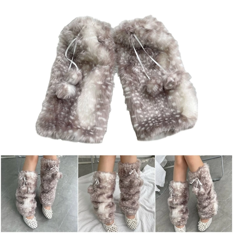 

1 пара нечеткие гетры из искусственного меха, нечеткие длинные ботинки с манжетами, теплый меховой костюм, подарки для женщин и девочек