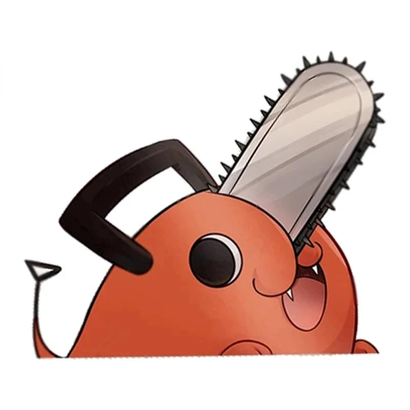 

For Pochita Cute Peek Car Stickers Sunscreen Cartoon Decals Scratch-Proof Laptop Bumper Decor