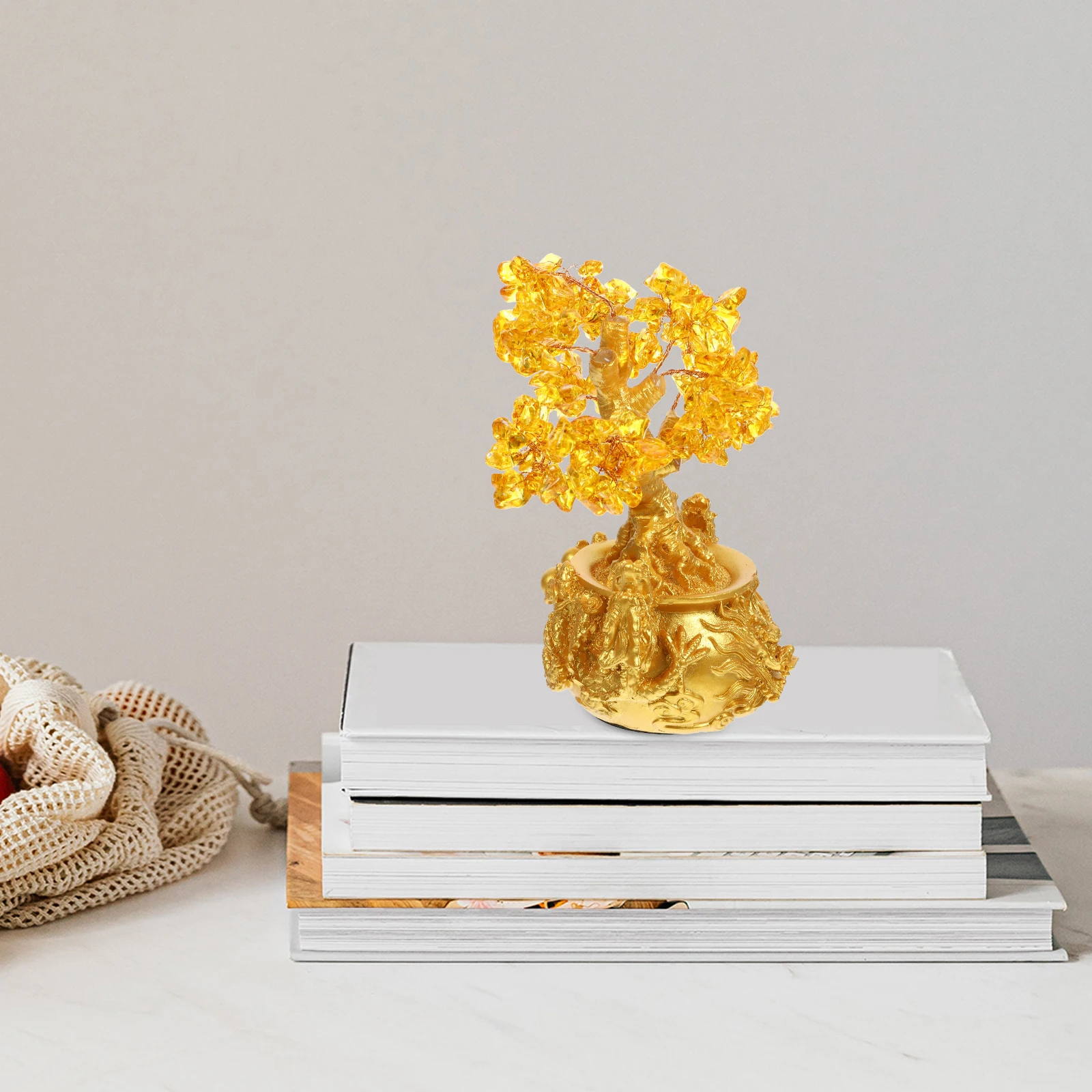 

Office Decor Desktop Adornment Cash Cow Money Tree Yellow Ornament Feng Shui Decoration