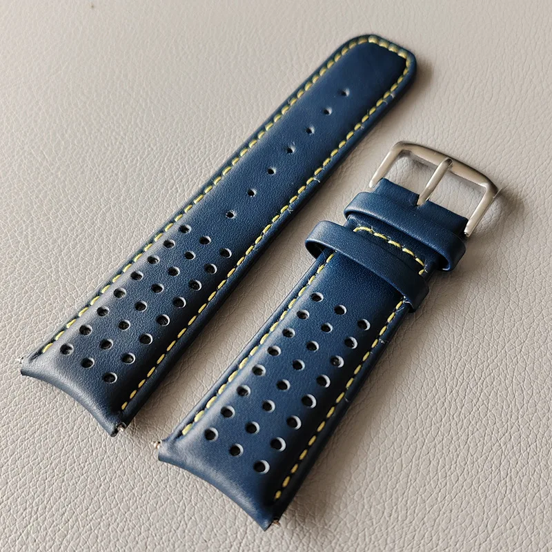 Genuine Leather Watch Band for CITIZEN Blue Angel Men Radio Wave