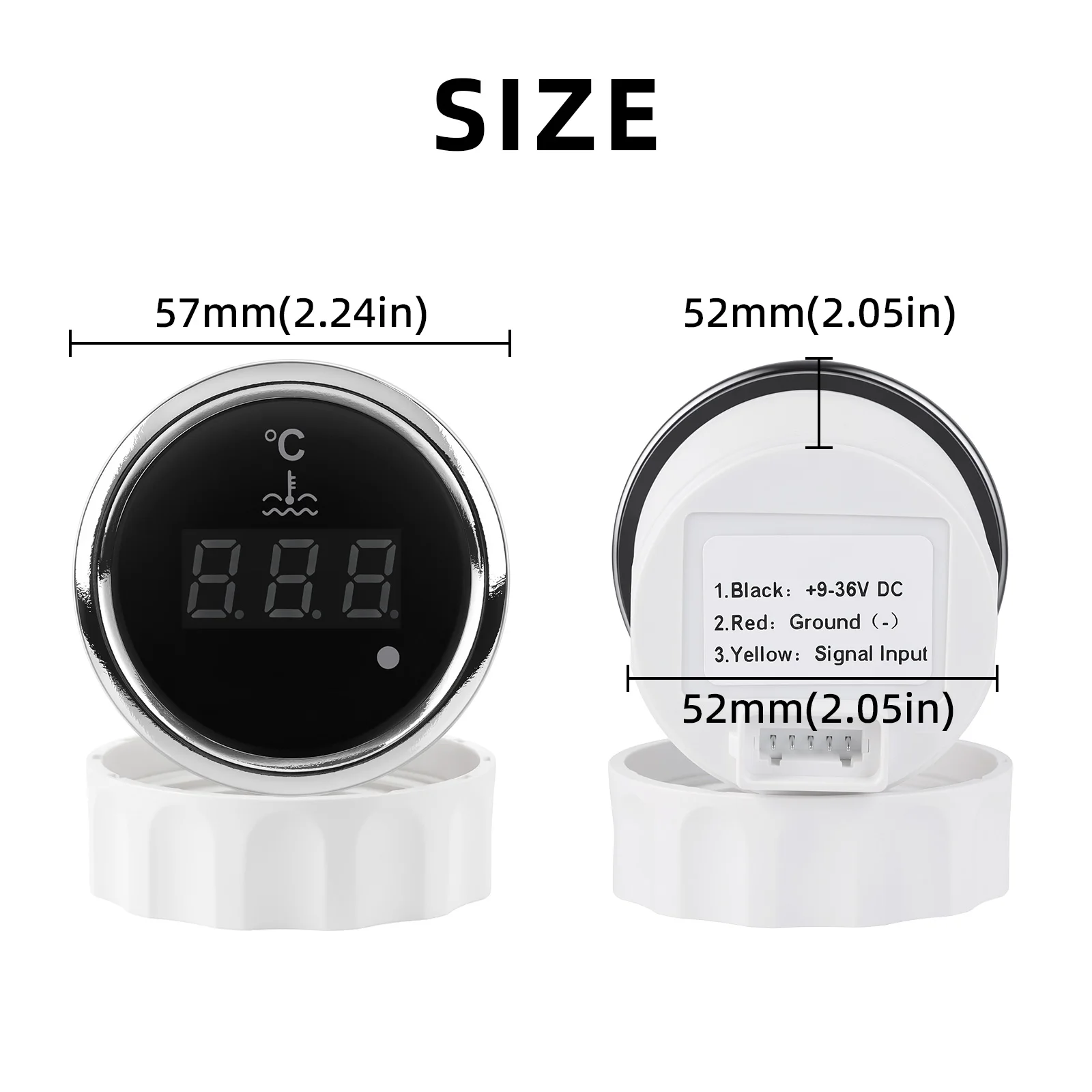 LED Display Digital Voltmeter,Battery Charge Level Indicator,Fuel Level,Oil & Water Temperature with Red Backlight for Car Boat