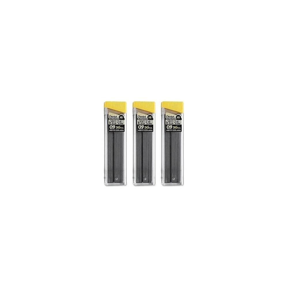 سوبر هاي بوليمر HB الرصاص الملء 0.9 مللي متر 30 قطعة لكل أنبوب 3-حزمة الصناعة القياسية قوية كسر مقاومة الرسم صياغة