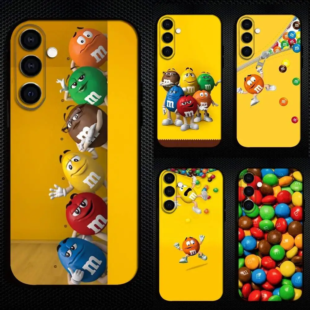 

Milk Chocolate M-M&Ms Phone Case For Samsung Galaxy A73,A72,A71,A70,A53,A52,A51,Others Soft Black Cover