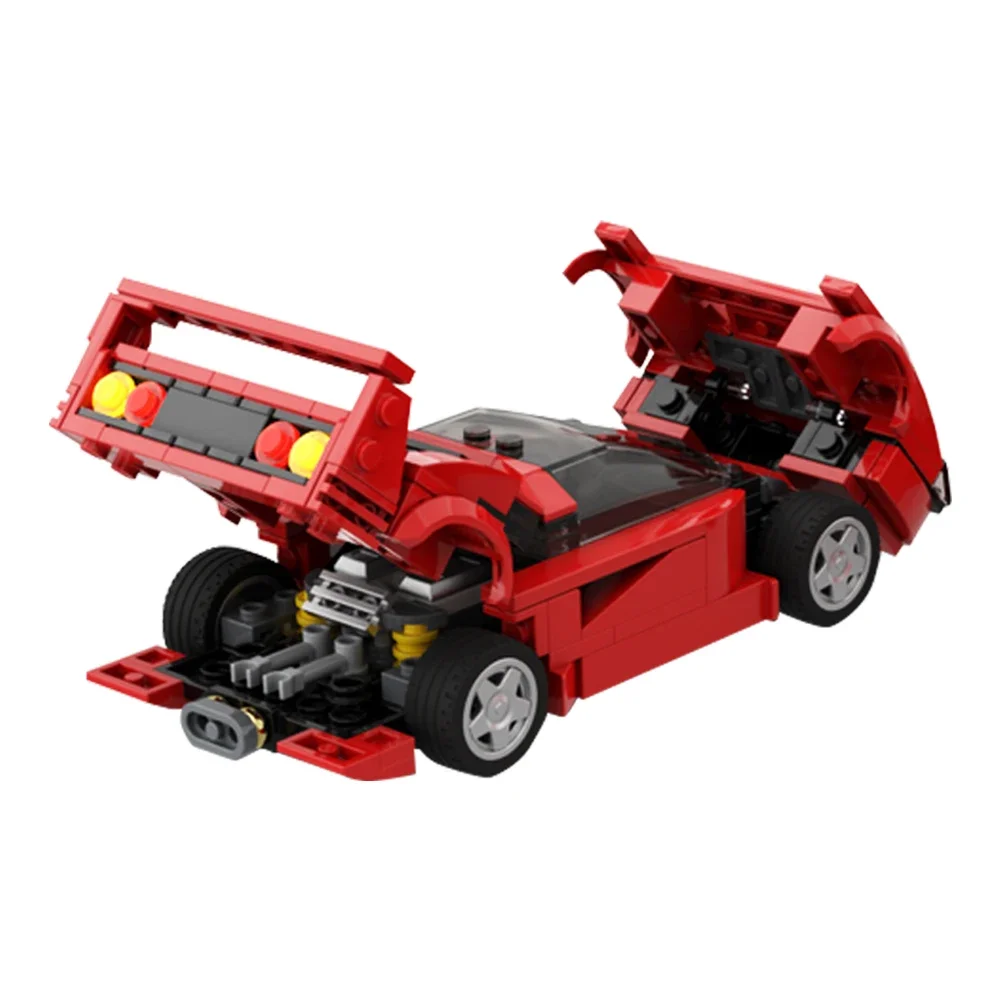 

Gobricks MOC F40 Supercar Bricks Red Classic Racing Famous Red F40 Speed Champions City Sports Car Building Blocks Set Toy Gift