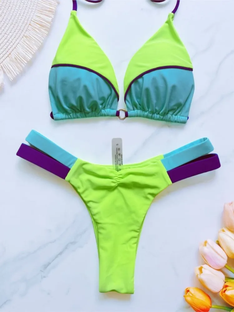 Mulher de banho maiô sexy biquíni novo push up biquinis conjunto brasileiro maiô feminino beachwear biquini ternos de duas peças 2025