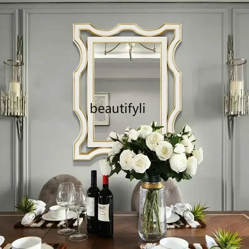 

LXНастенное подвесное квадратное зеркало для ванной комнаты, европейский умывальник для ванной комнаты, настенное зеркало для макияжа большого размера