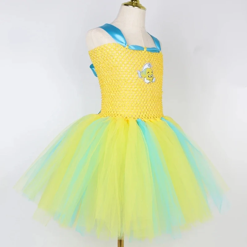 فستان Flounder Clownfish توتو للفتيات على شكل المحيط فساتين أعياد الميلاد للأطفال على شكل سمكة استوائية أزياء تنكرية للأطفال في الهالوين وأعياد الميلاد #5