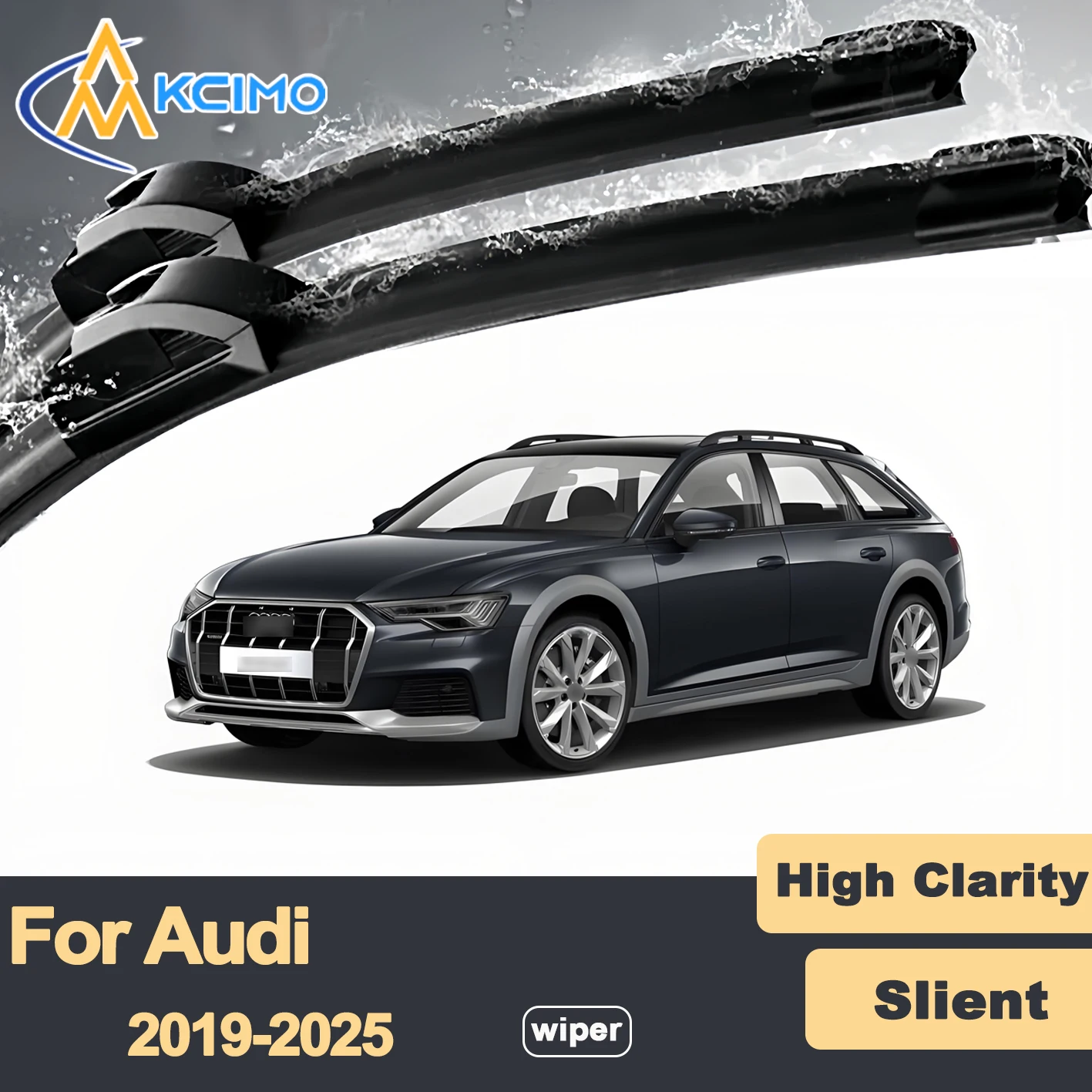 

Premium Rubber Durable Silent Windshield Wiper Blades 2pcs for Audi A6 C8 4K 2019-2025 S6 RS6 Front Wiper Blades Set