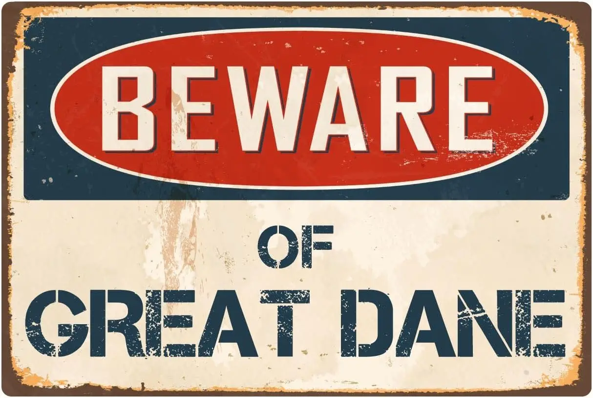 

StickerPirate Beware of Great Dane Vintage Aluminum Retro Metal Sign VS193-aluminum