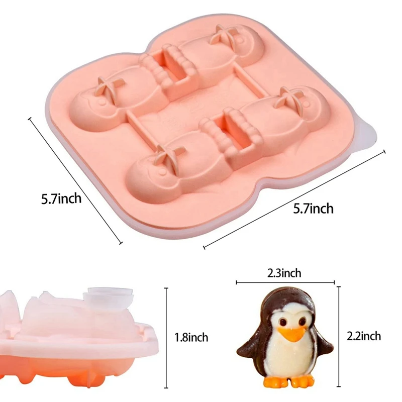 قالب مكعبات ثلج البطريق ، صينية أشكال ممتعة ، صنع 4 لطيفة ، كرات ثلج للمشروبات ، الكوكتيلات ، القهوة المثلجة