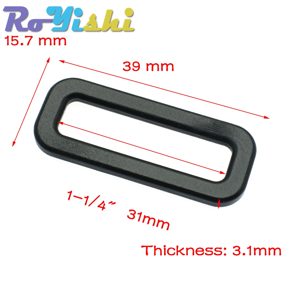 10 Pcs/Pack Plastic Loops Looploc Rectangle Rings Adjustable Buckles For Backpacks Straps