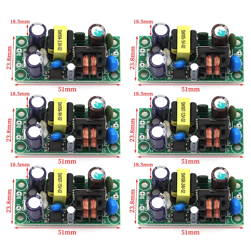 1-10 قطعة AC-DC وحدة امدادات الطاقة التيار المتناوب 110 فولت 220 فولت إلى تيار مستمر 3.3 فولت 5 فولت 9 فولت 12 فولت 15 فولت 24 فولت معزولة تحويل التيار الكهربائي مجلس PLG06A-12 #6