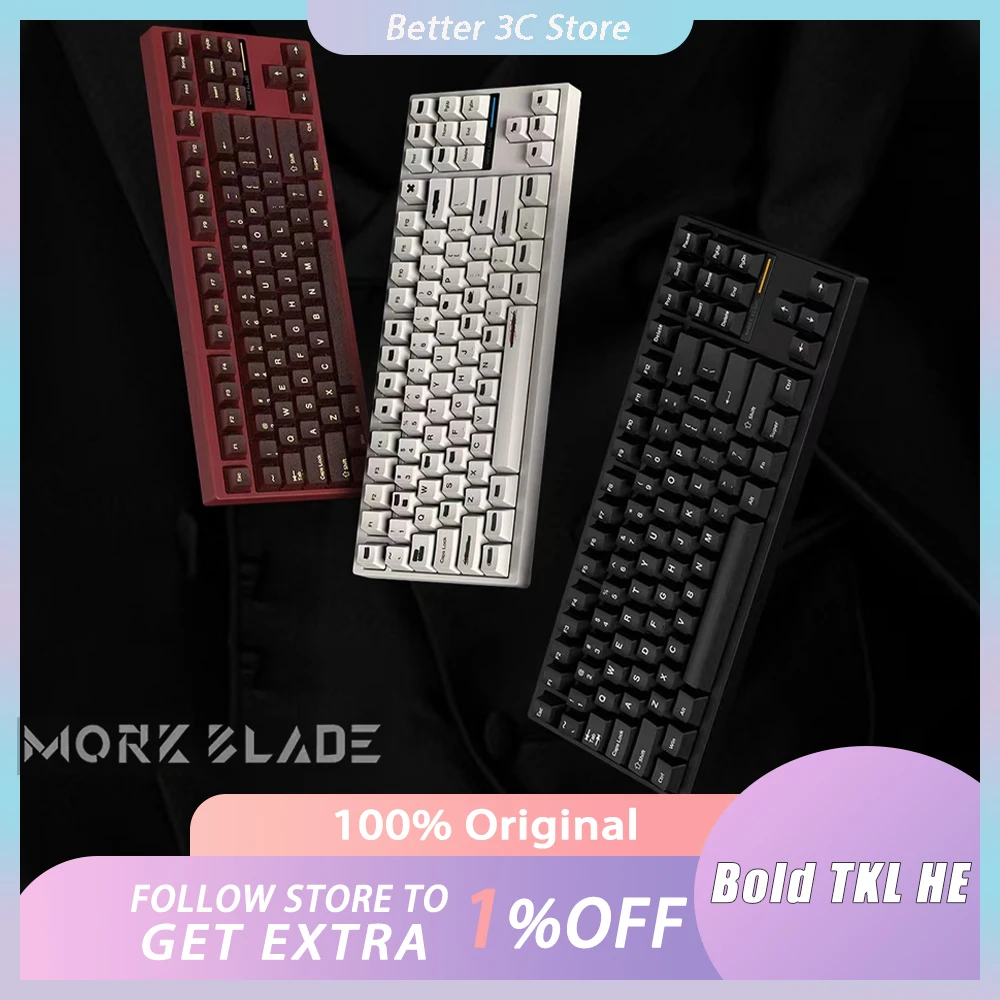 MorkBlade Bold TKL HE Magnetic Switch Mechanical Keyboard Custom 8000Hz RT0.01mm Gaming Keyboard Aluminium Alloy PC Accessories