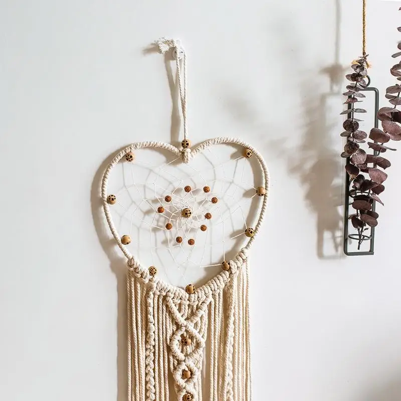 H7BF 50-200mm Lov Shaped Frame Circle Ring for Handmade Dreamcatcher Making Wall Decor Metal Macrame Moon Hoop