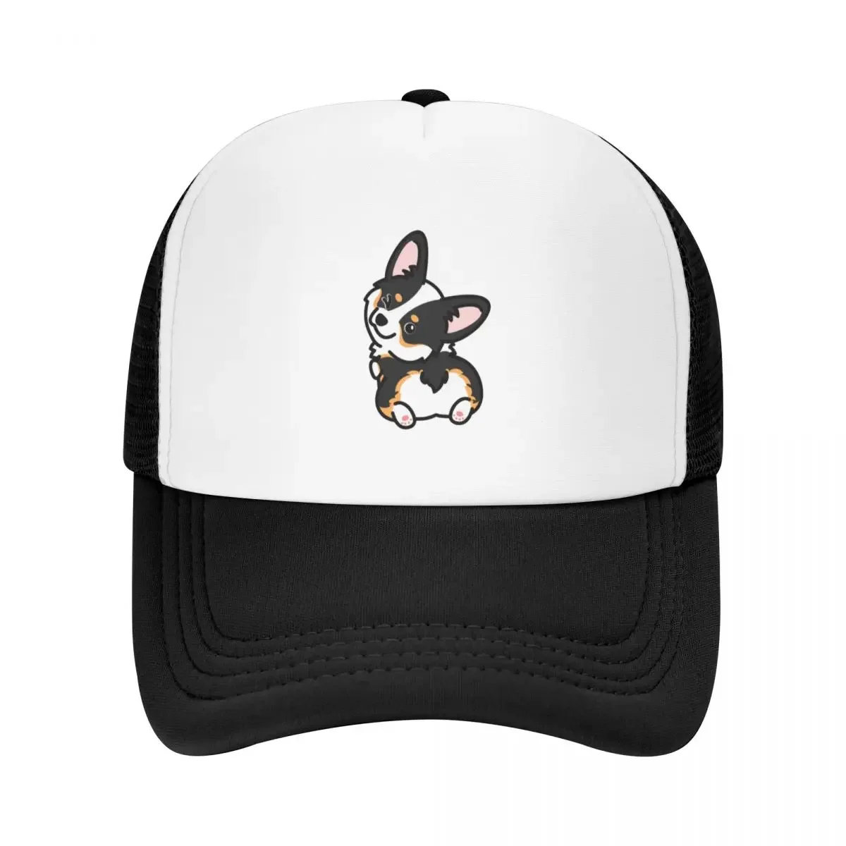 Black Tricolor Corgi Baseball Cap western Hat Icon Hats For Men Women's