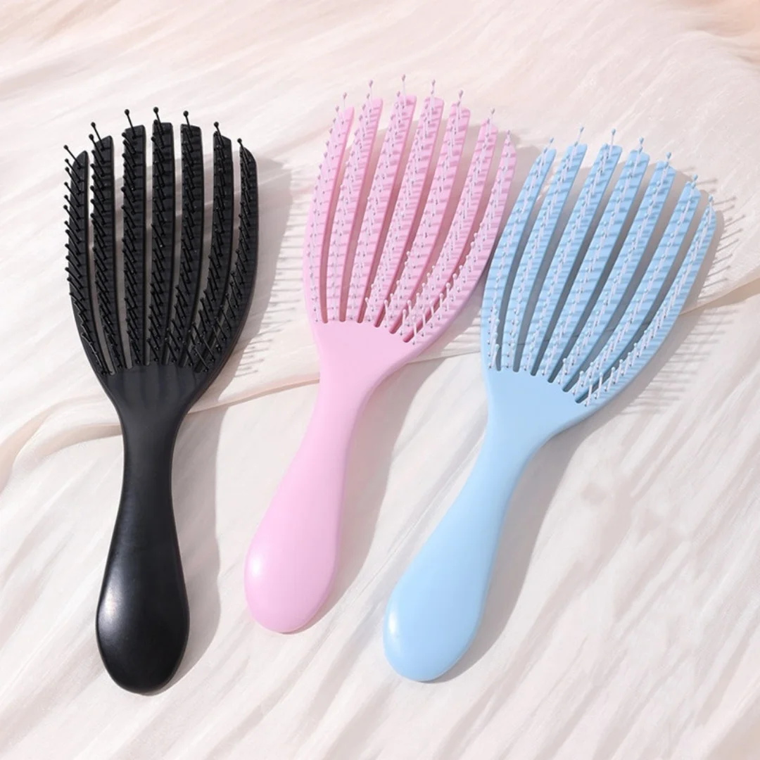 1Pc Detangler Brush for Curly Hair, Hair Brush for Wet Dry Curly Straight Thick Thin Hair, Travel Curly Hair Brush