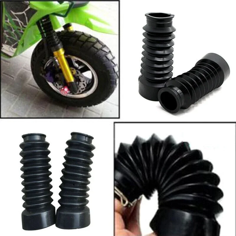 2PCS 140mm Motorcycle Fork Dustproof Rubber Cover Gaiters Boots Waterproof Set