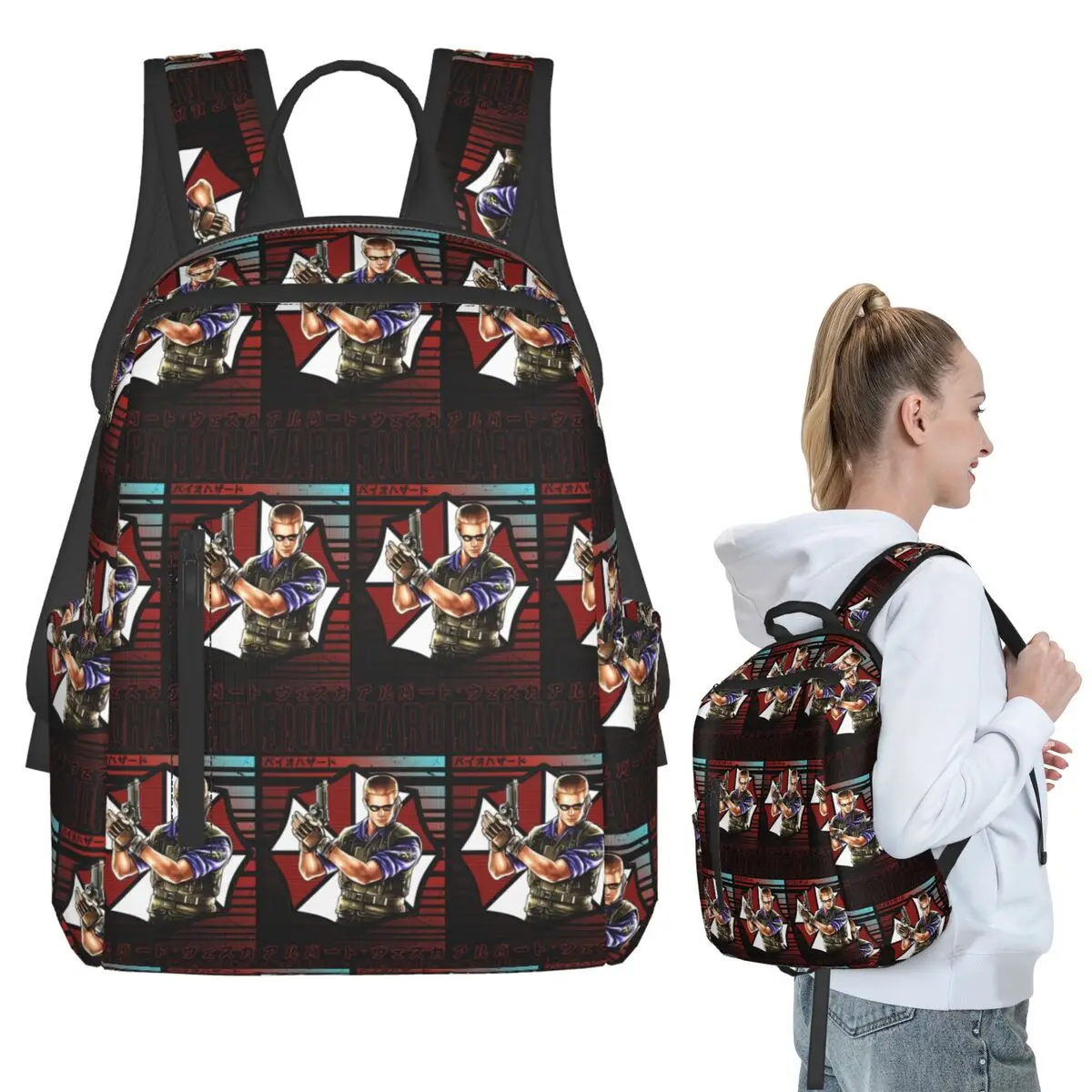 

Albert Wesker Backpack Student BookBag Children School Bag Computer Shoulder Bags Boys Girls