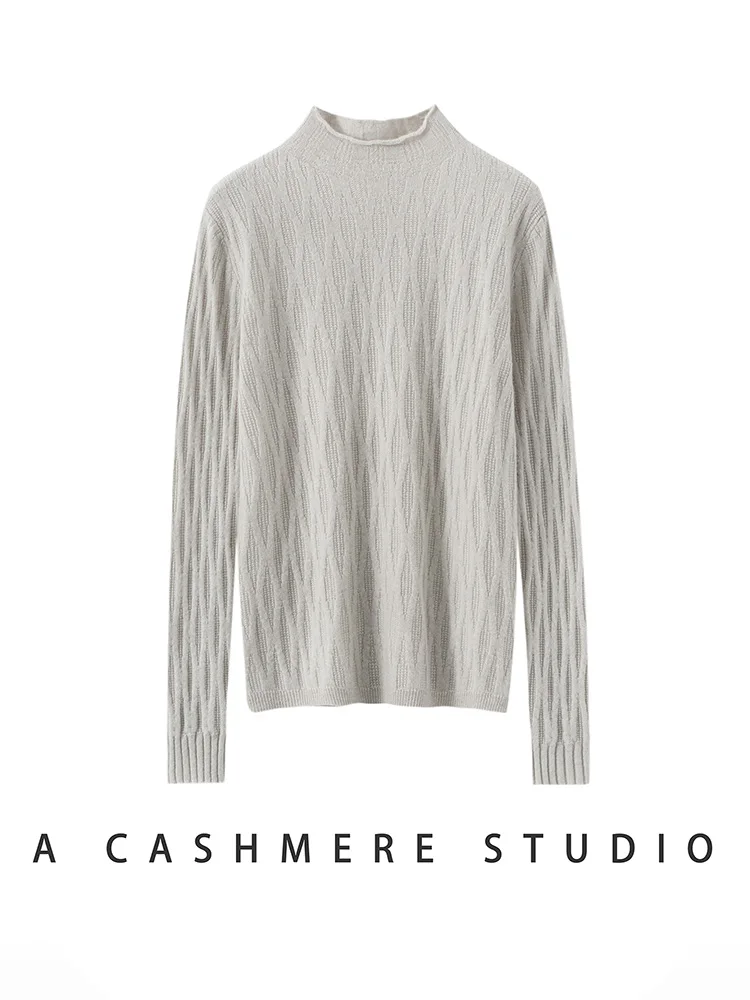 

CHICUU женский пуловер из 100% кашемира, свитер с воротником-стойкой и длинными рукавами, базовый тонкий кашемировый трикотаж, осенне-зимние топы