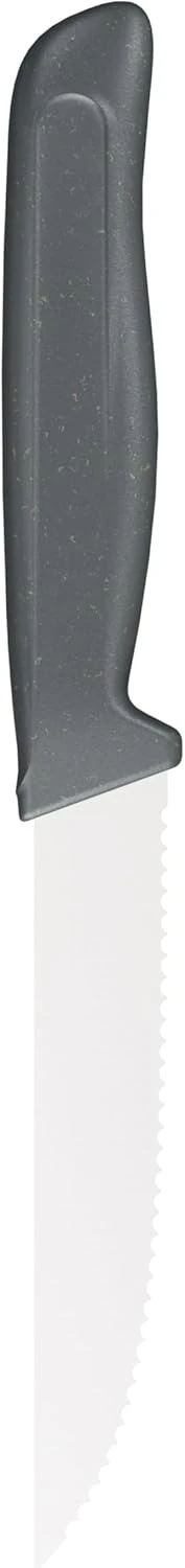 Cuchillo para carne con hoja dentada – Hoja de acero inoxidable alemán con mango antideslizante de paja de trigo sostenible – Cuchillo de cocina para carne, verduras y pizza – Apto para lavavajillas – 4,3 pulgadas