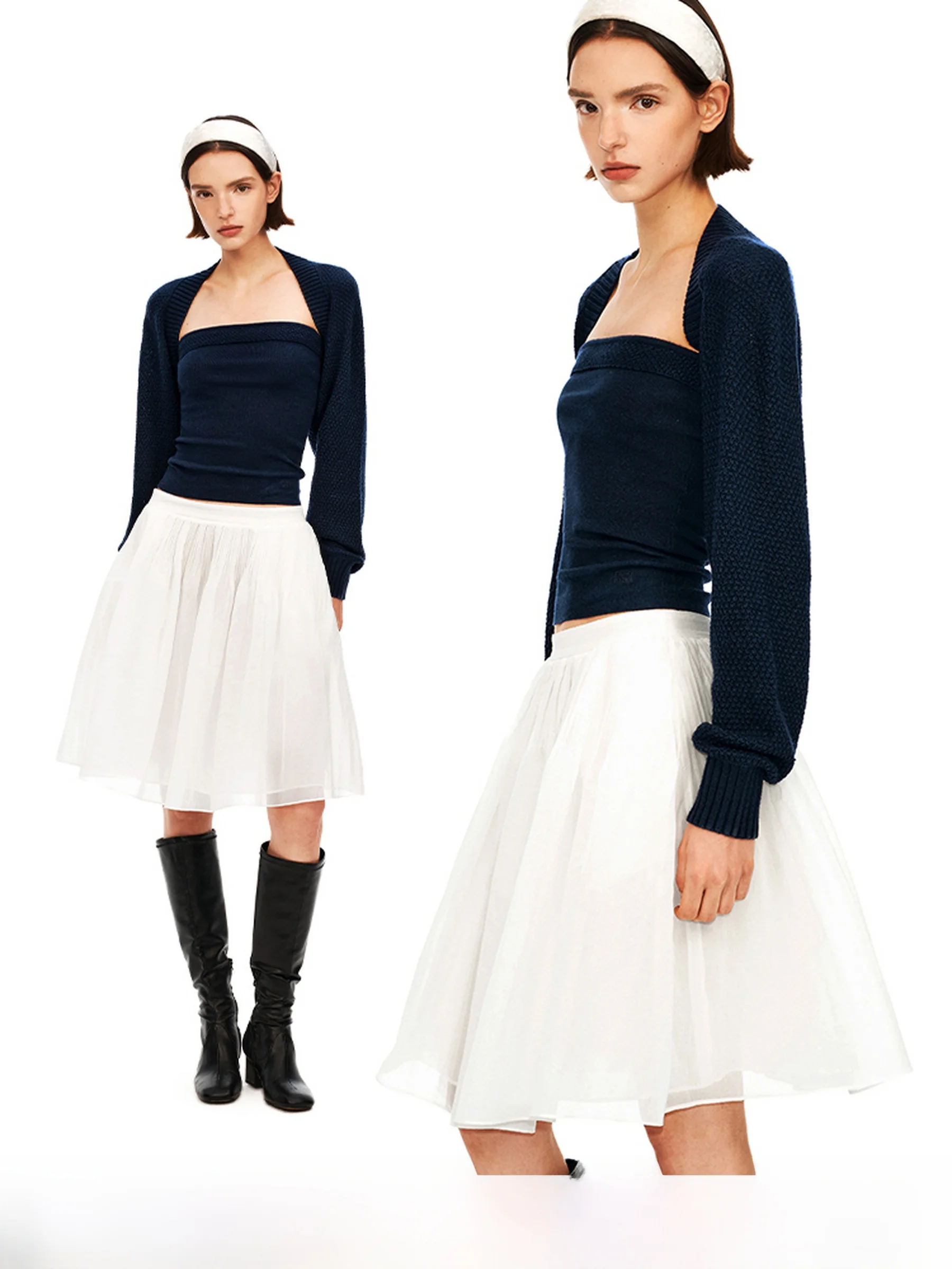 

Ultra-Thin 6-Needle Crt Classic Retro Strapl ort Ballet Sle Set Casual Spring Faion Women's Two-Piece Suit