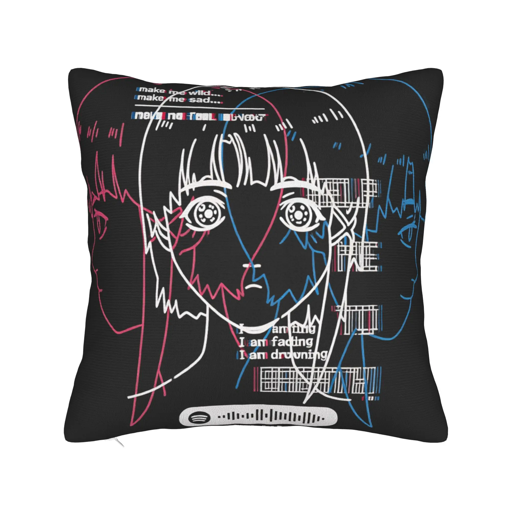 Pillow Case Anime Serial Experiments Lain Comfy  Pillow Cover For Sofa Home Decor Novelty Pillowcases