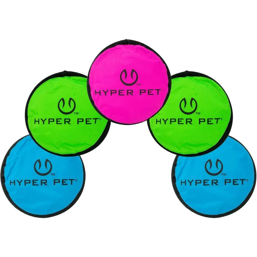 

Flippy Flopper 9 Flying Disc Soft Dog Toy Floats in Water Safe on Teeth for All Breeds Pack of 5 Blue and Green Colors Durable
