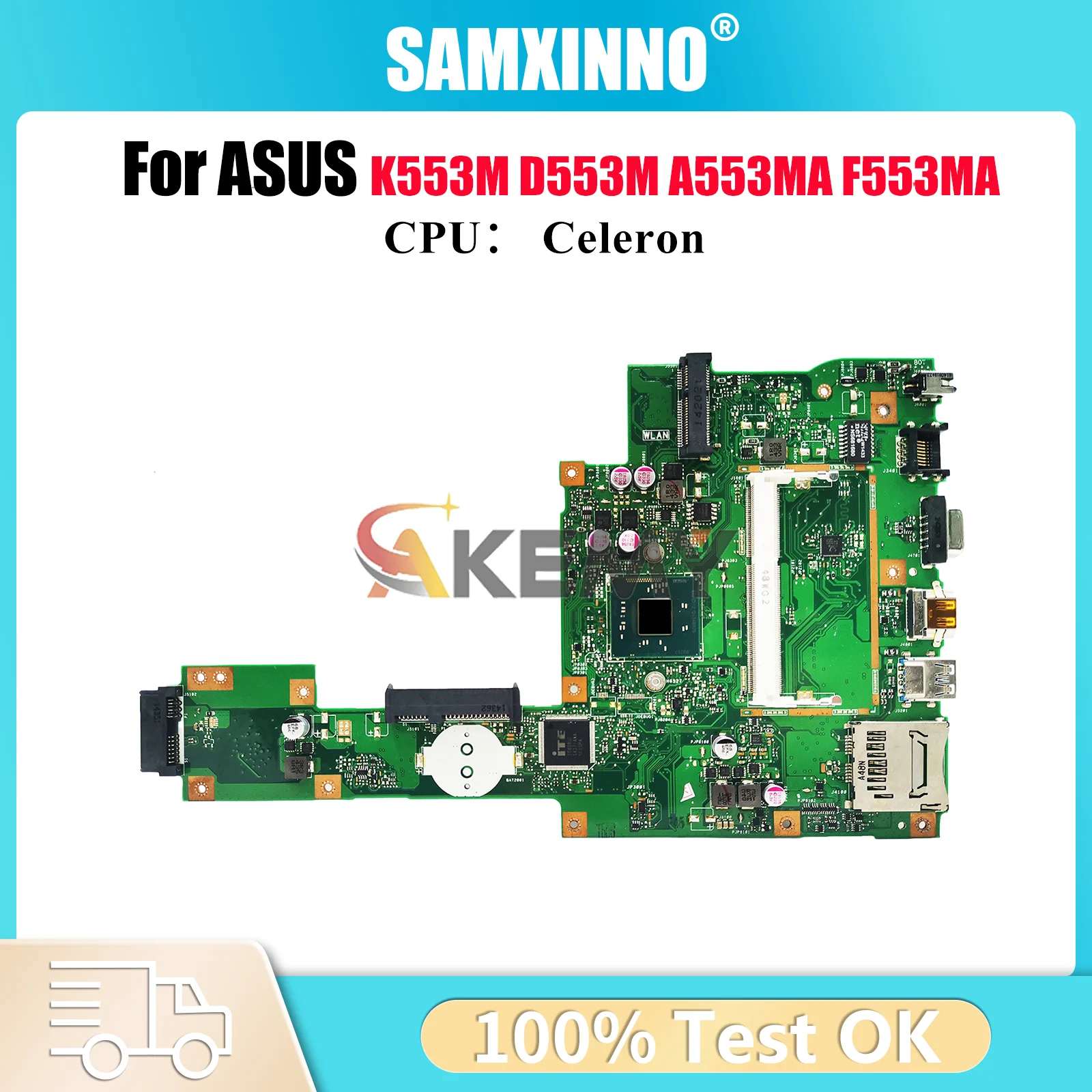 

X553MA Материнская плата для ноутбука ASUS VivoBook A553MA X553M D553M X553MA K553M F553MA Материнская плата с процессором Celeron 100% тесты OK stk