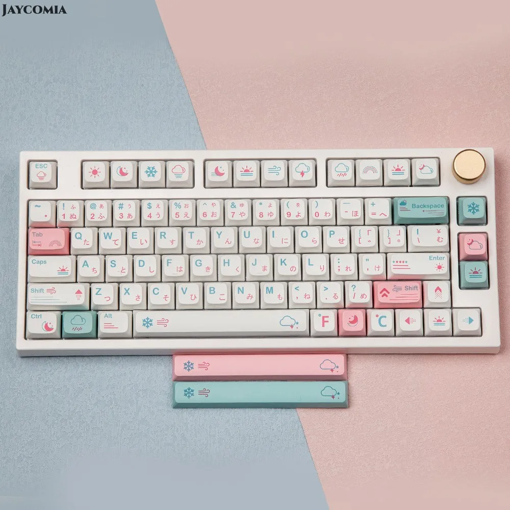 JCM 132 Keys Japanese PBT Keycap XDA Profile DYE-SUB Cute Pink Keycaps For DIY Mechanical Keyboard Custom 61 84 64 68 108 Set