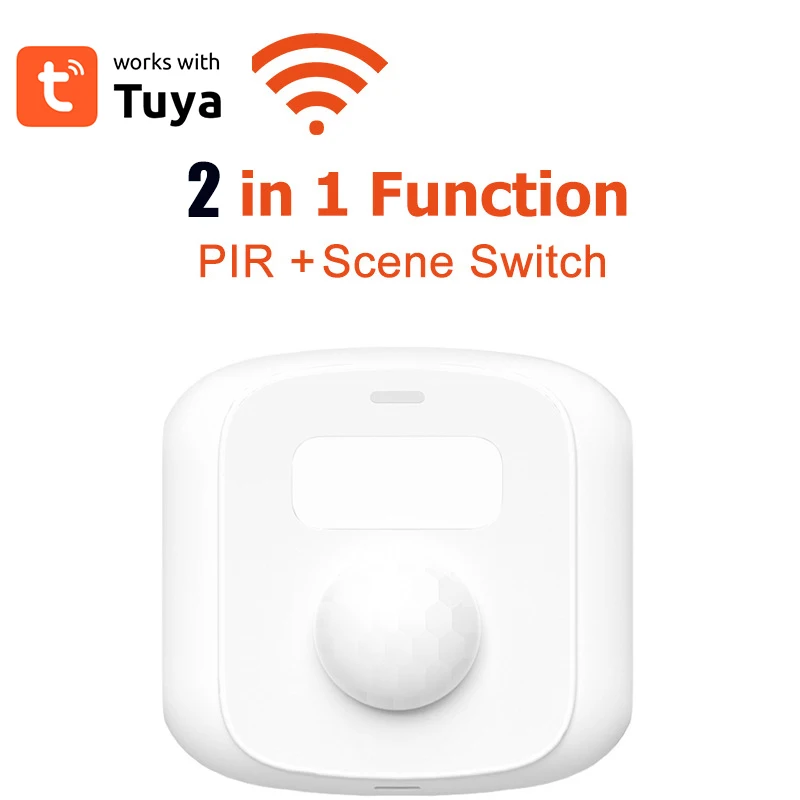 Tuya Zigbee Wifi Mini PIR Motion Sensor Smartlife APP Control Human Movement Detector with Light Sensor Scene Switch Function