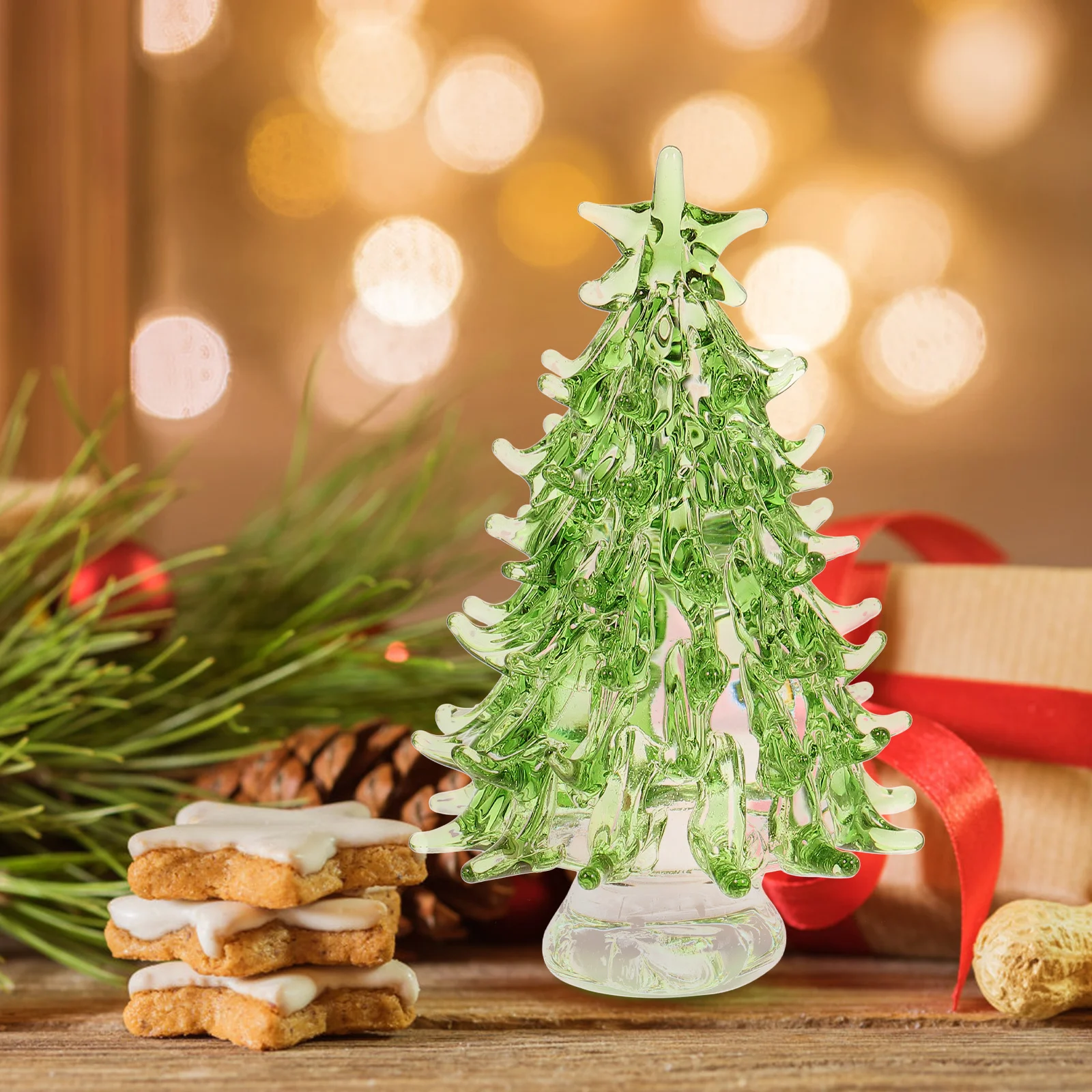 

Christmas Tree Figurine Mini Tabletop Artificial Small Potted Decorations Desktop Ornaments for