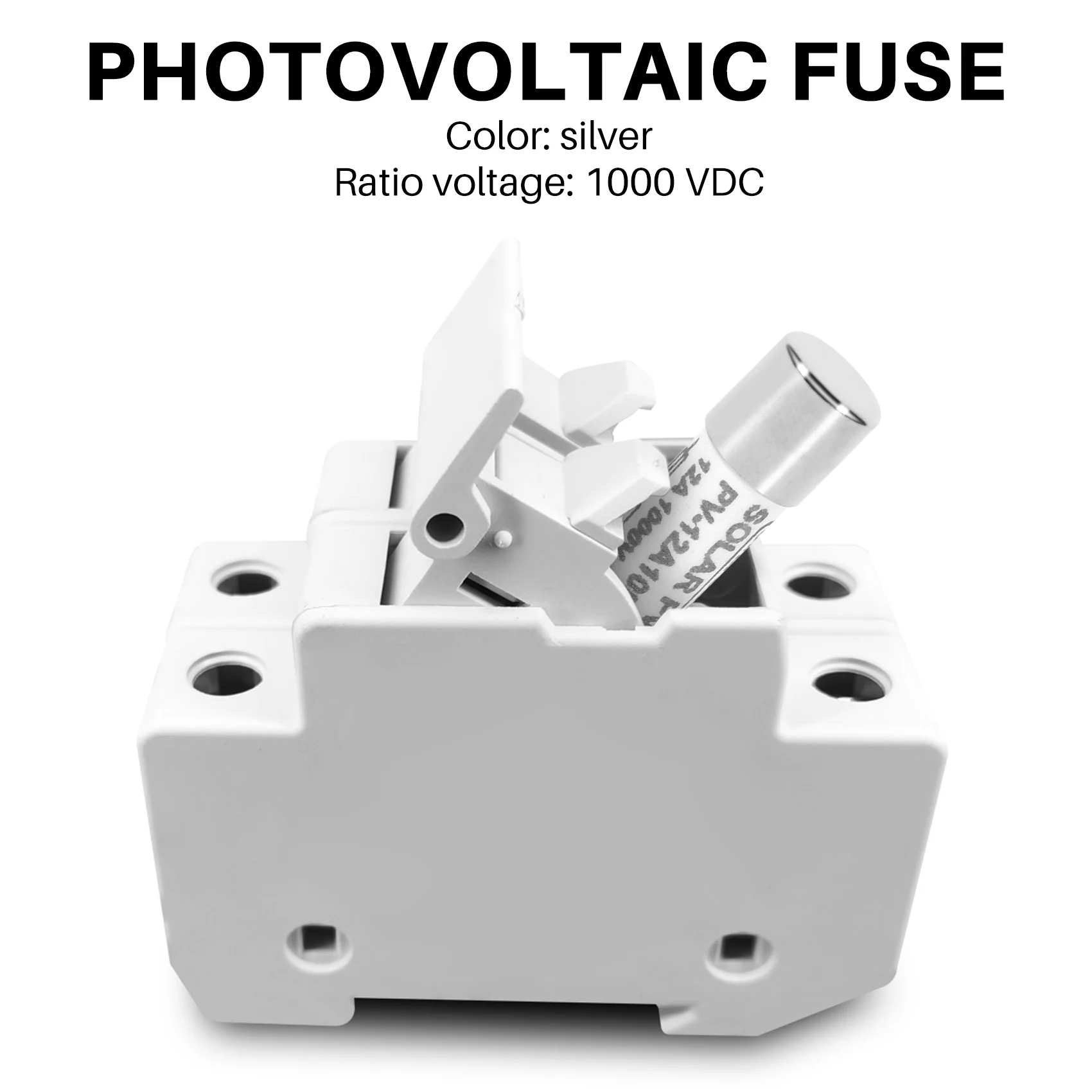 10 Pcs 1000 VDC Fuse Solar PV Explosion-proof Fuse Silver - 12A