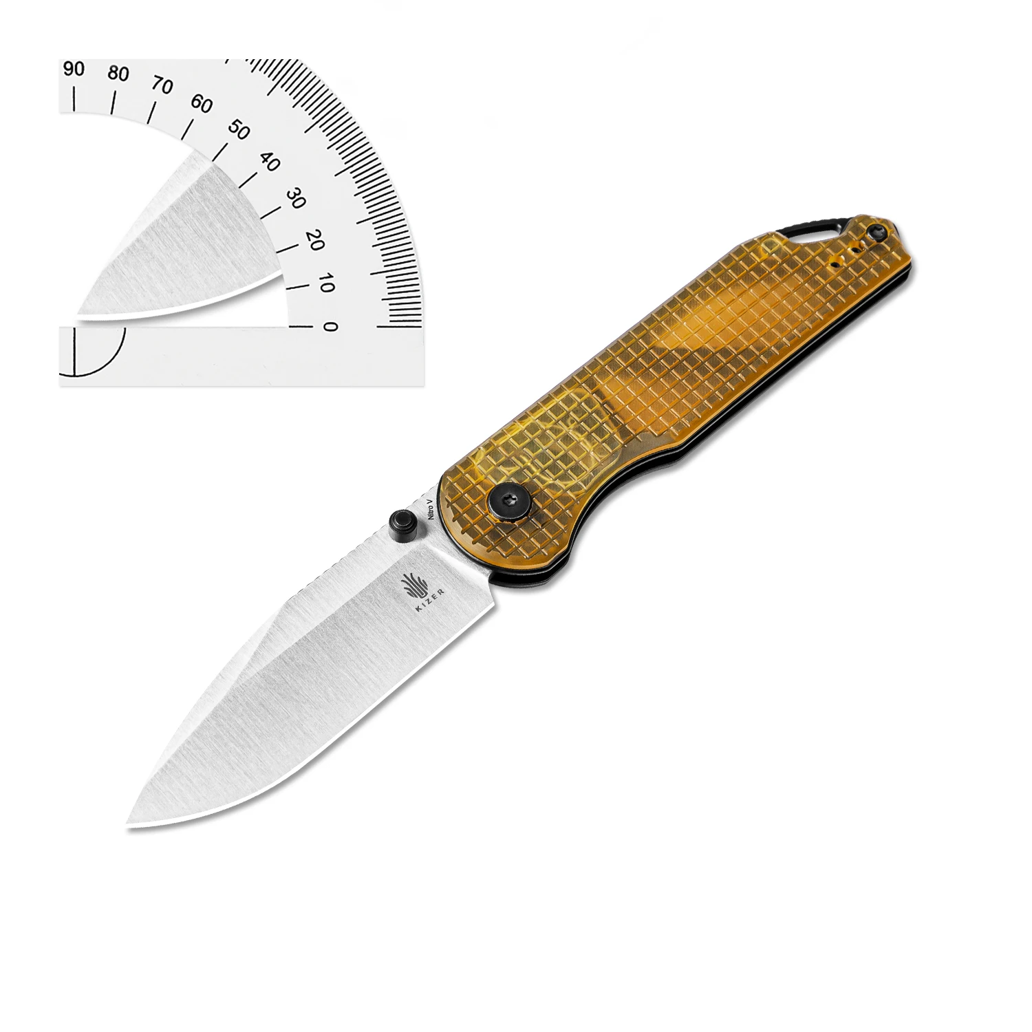 Kizer Pocket Folding Knife Assassin V3549A1 NitroV Blade With PEI Handle Lightweight Outdoor EDC Camping Knife