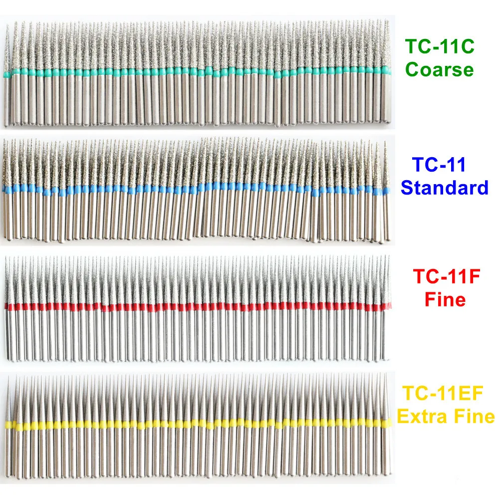 Diamond Burs Grit FG 1.6mm TC/BR/EX/SR/TF/TR Polishing Bur Drill Bit For High Speed Turbine Handpiece Files Grinding Tools