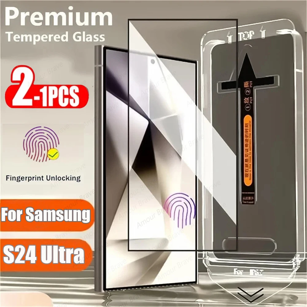 1-2PCS Glass For Samsung Galaxy S24 Ultra 8K Oleophobic Coating Premium Tempered Glass On Galaxy S24 Plus Screen Protector